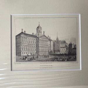 Professionally Matted Print of Vintage Dutch Engraving
